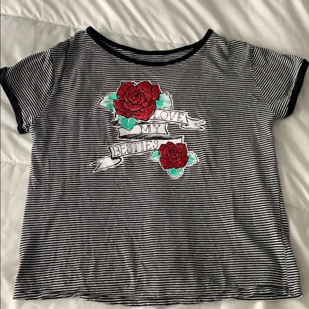 love my besties striped t shirt